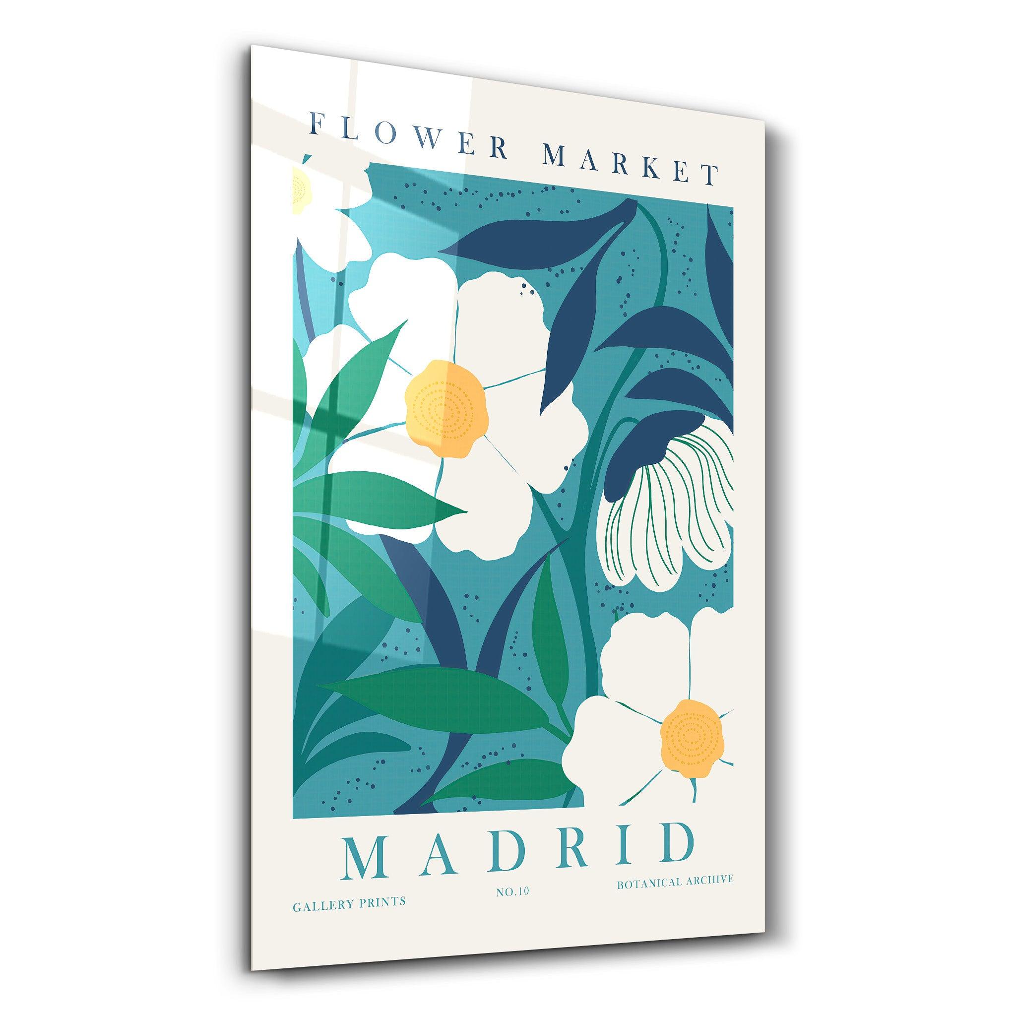 Flower Market No:10 Madrid | Gallery Print Collection Glass Wall Art - Artdesigna