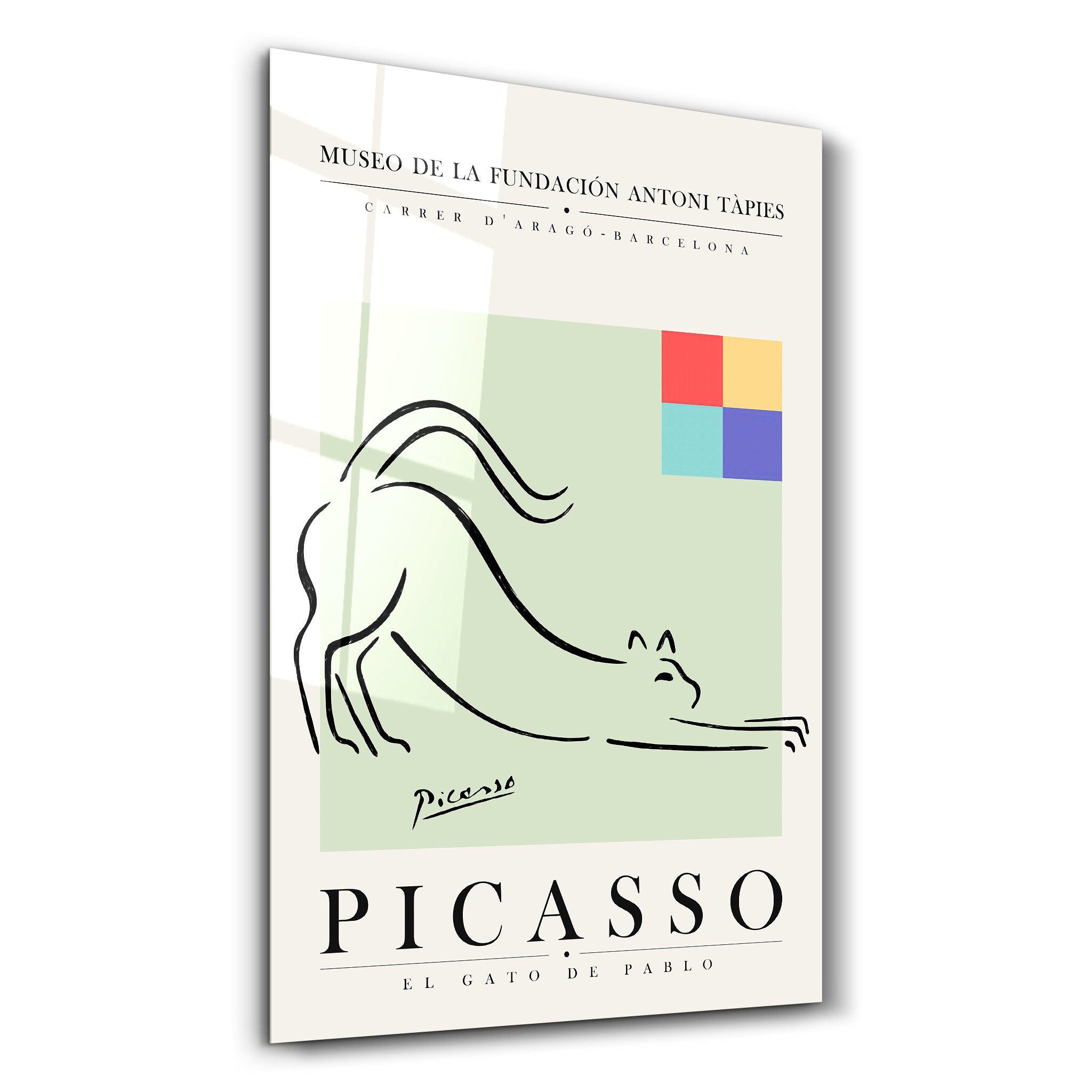 Pablo Picasso - El Gato De Pablo | Gallery Print Collection Glass Wall Art - Artdesigna