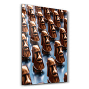 Stone Heads Clones | Designer's Collection Glass Wall Art - Artdesigna