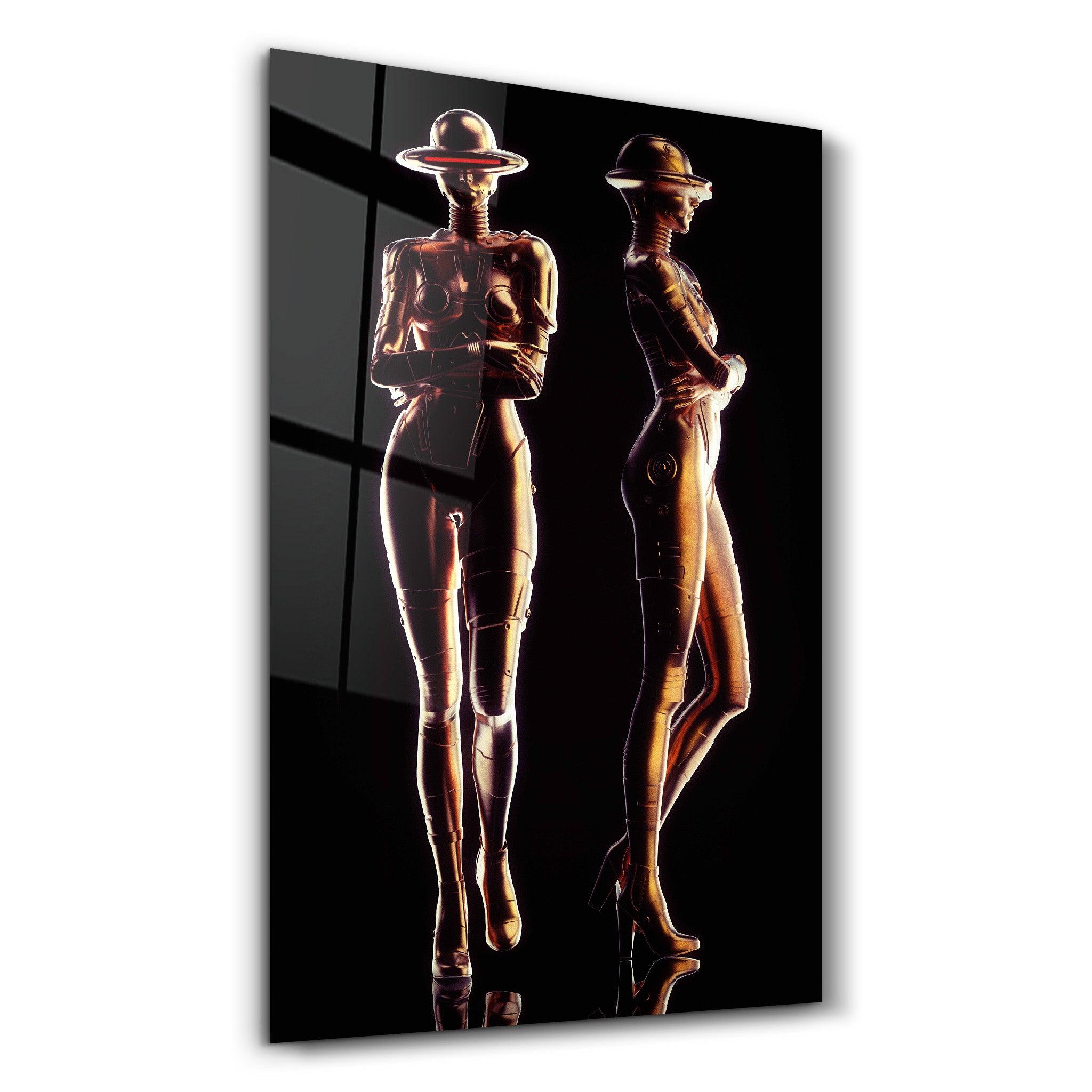 RoboGirlz3 | Designer's Collection Glass Wall Art - Artdesigna