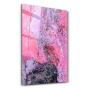 Abstract Purple Ink Drops | Designer's Collection Glass Wall Art - Artdesigna