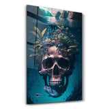 Skull in the Secret Sea | Secret World Collection Glass Wall Art