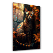 Forest Cat | Secret World Collection Glass Wall Art - Artdesigna