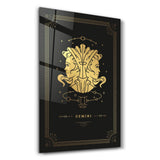GEMINI | Black Zodiac Collection Glass Wall Art