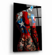 Tattooed Body 1 | Designers Collection Glass Wall Art - Artdesigna