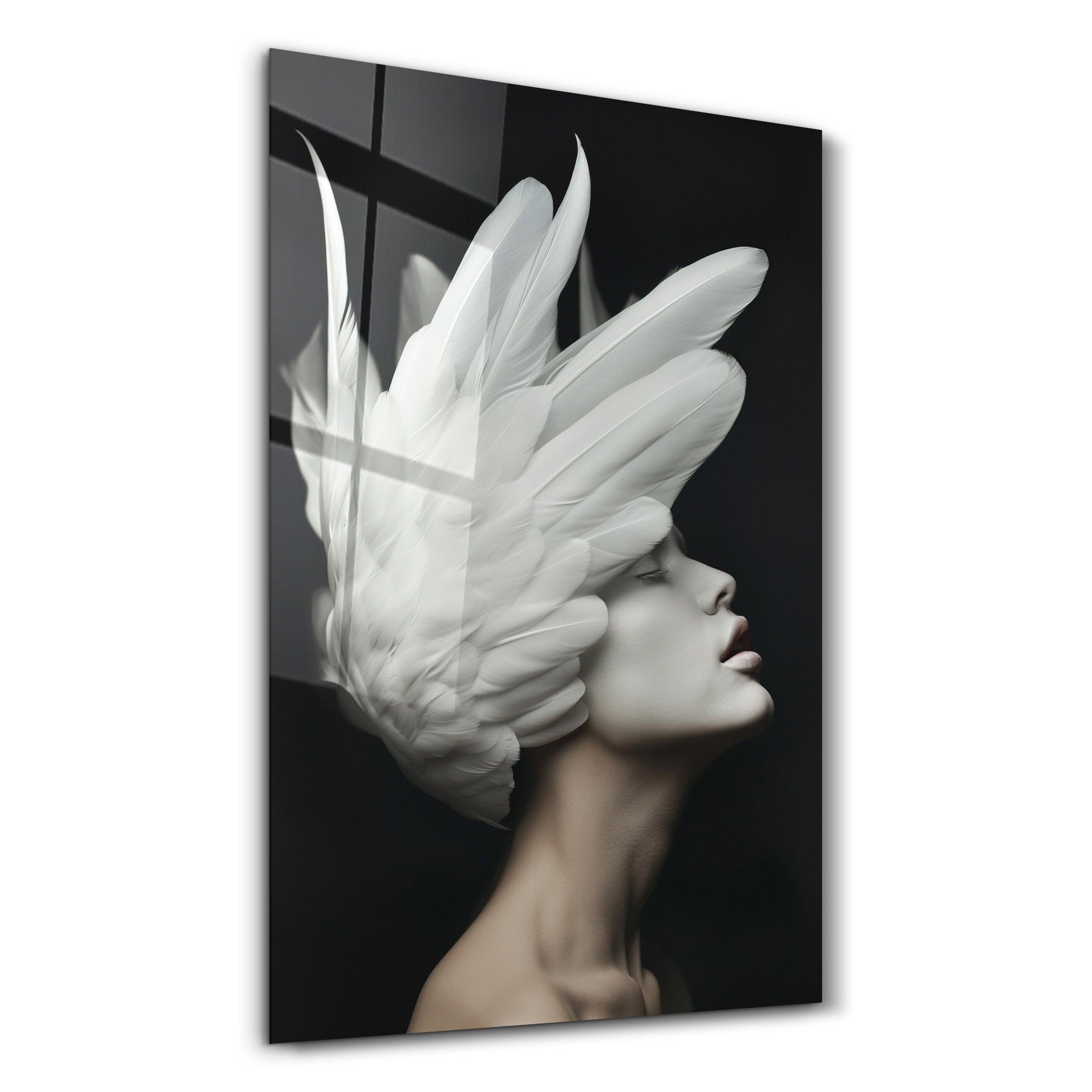 Angel Head - Contemporary Glass Wall Art - Artdesigna