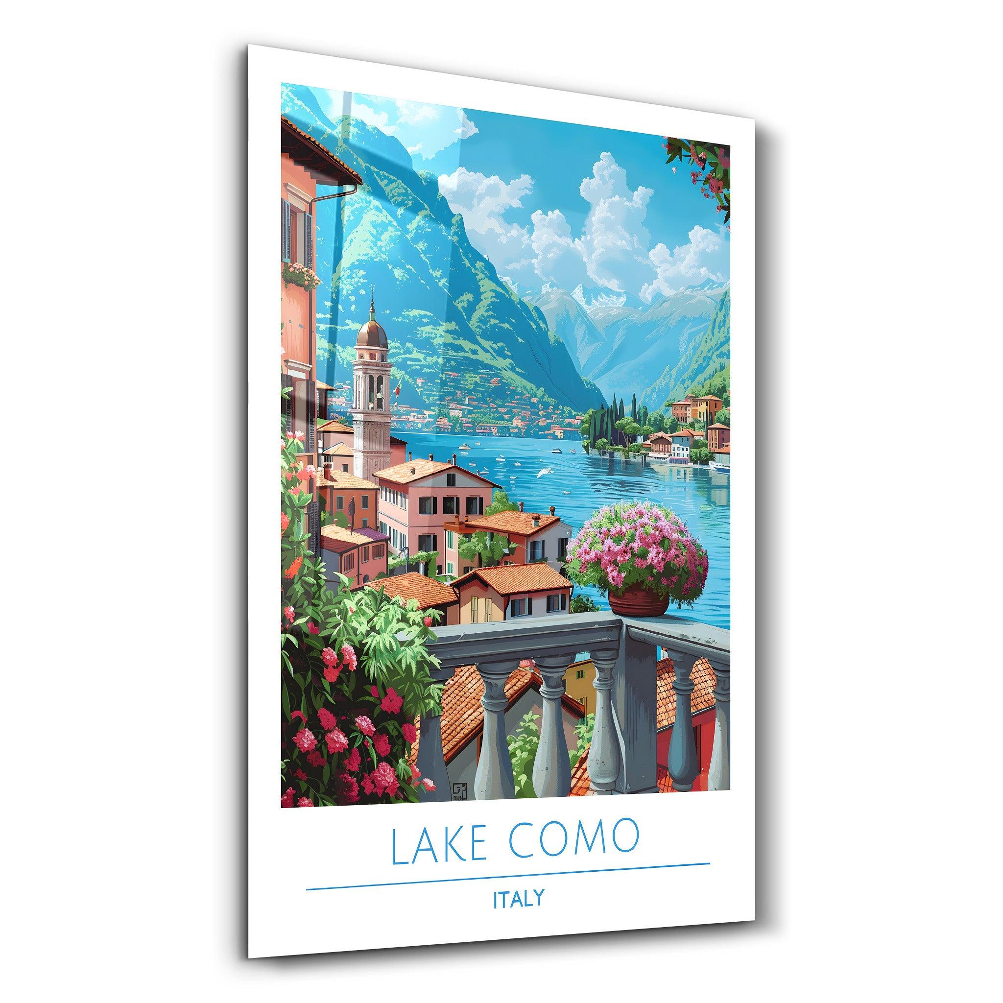 Lake Como Italy-Travel Posters | Glass Wall Art - Artdesigna