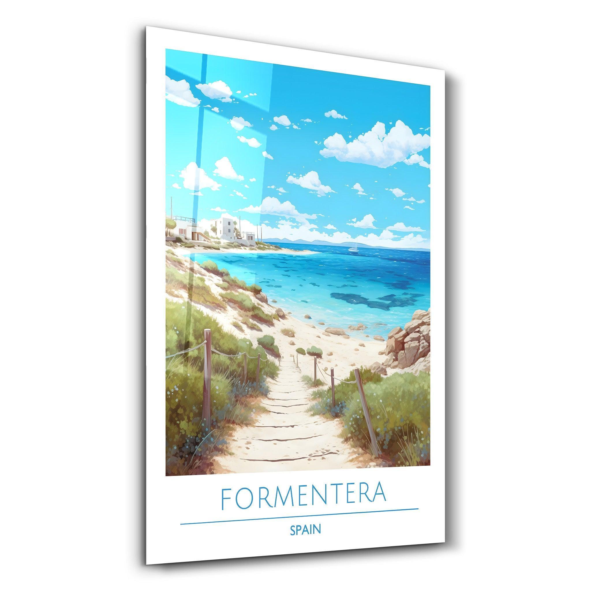 Formentera Spain-Travel Posters | Glass Wall Art - Artdesigna