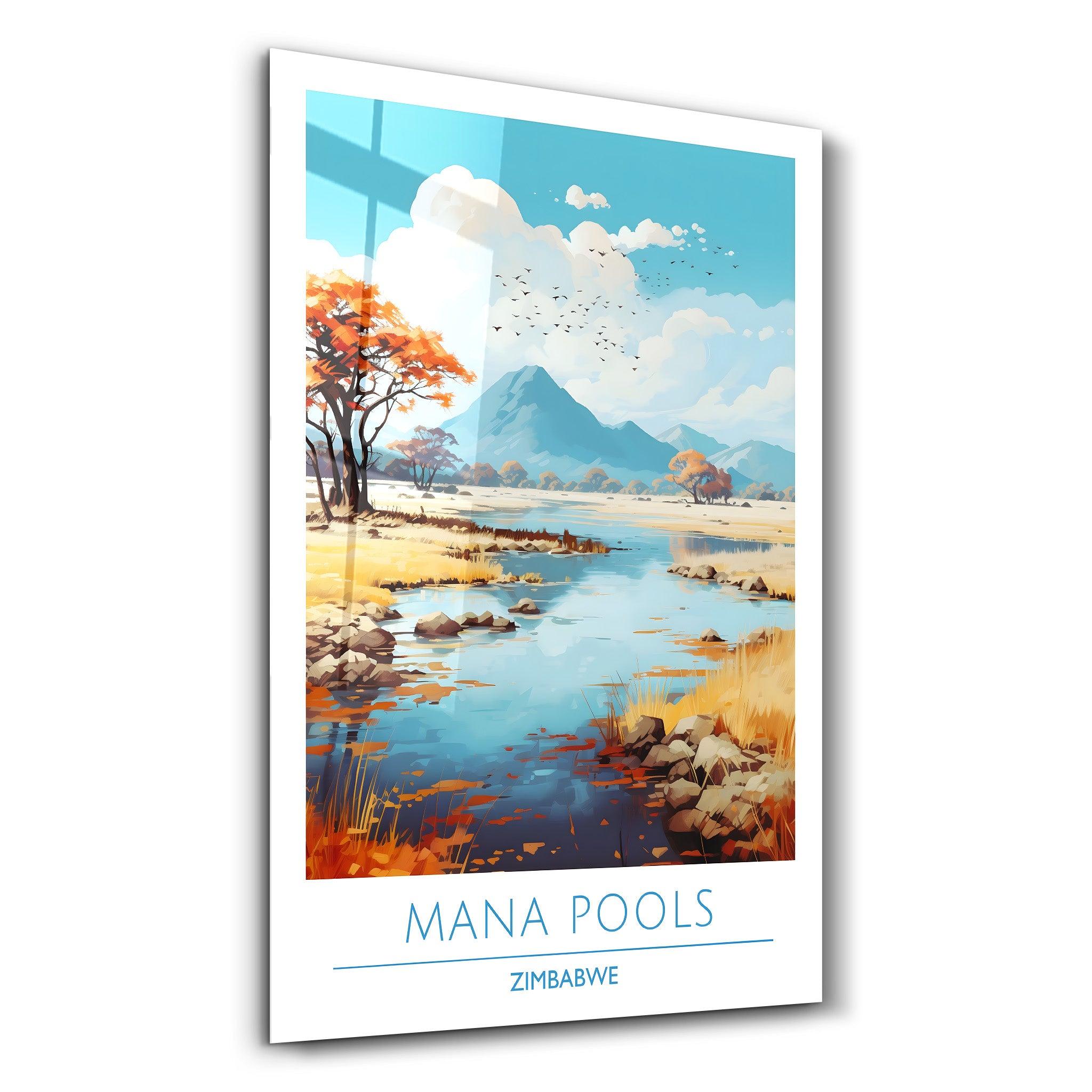 Mana Pools Zimbabwe-Travel Posters | Glass Wall Art - Artdesigna