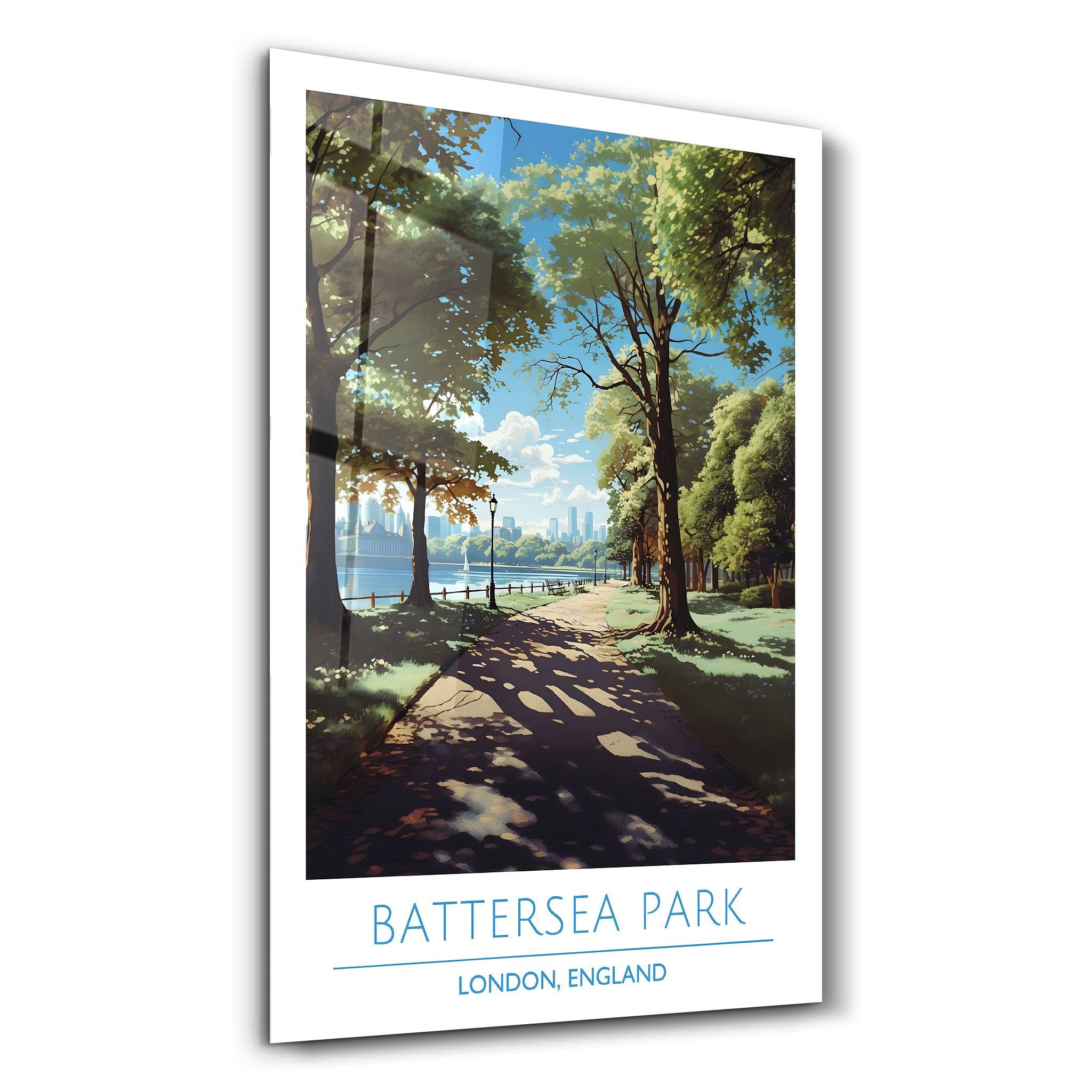 Battersea Park-London England-Travel Posters | Glass Wall Art - Artdesigna