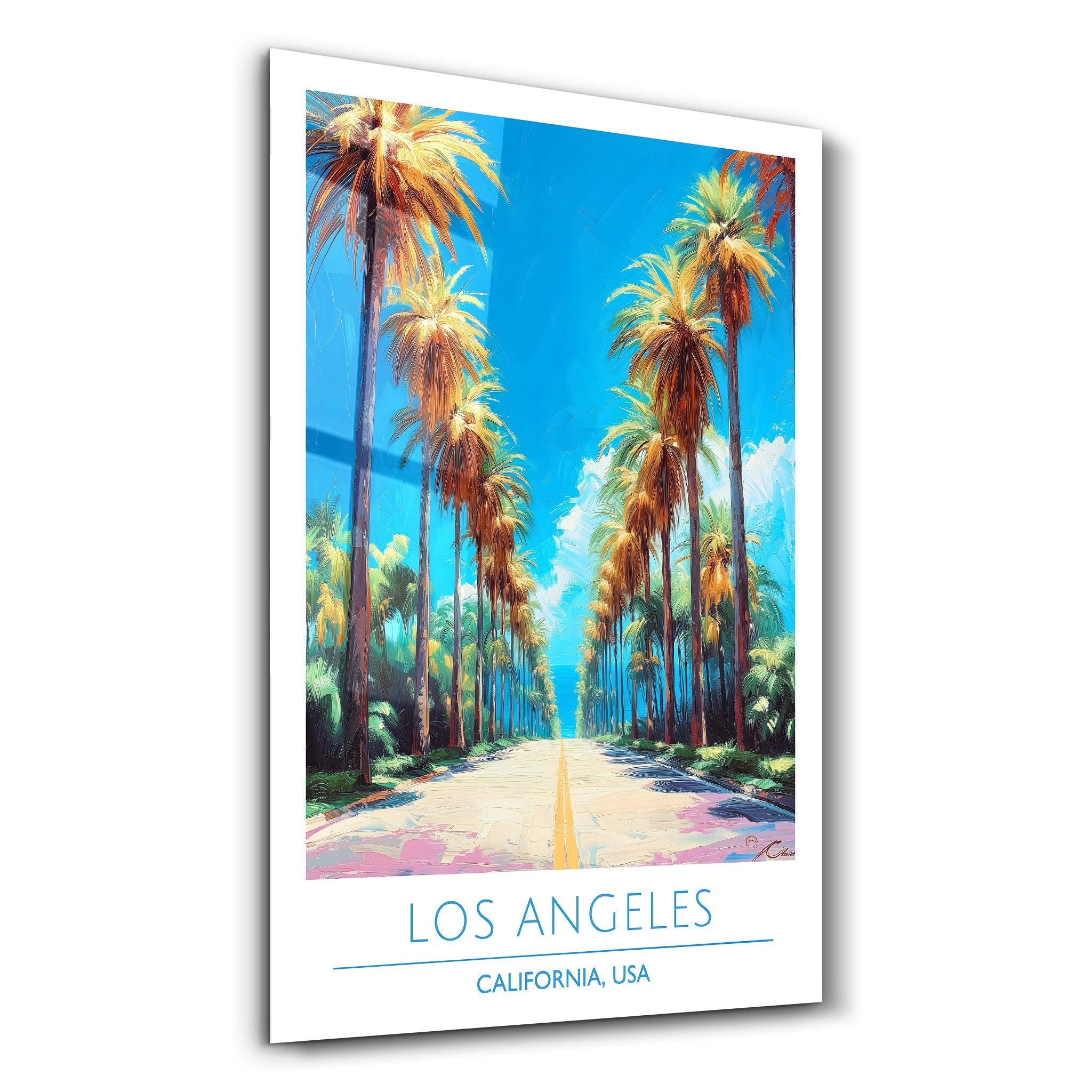 Los Angeles 2-California USA-Travel Posters | Glass Wall Art - Artdesigna