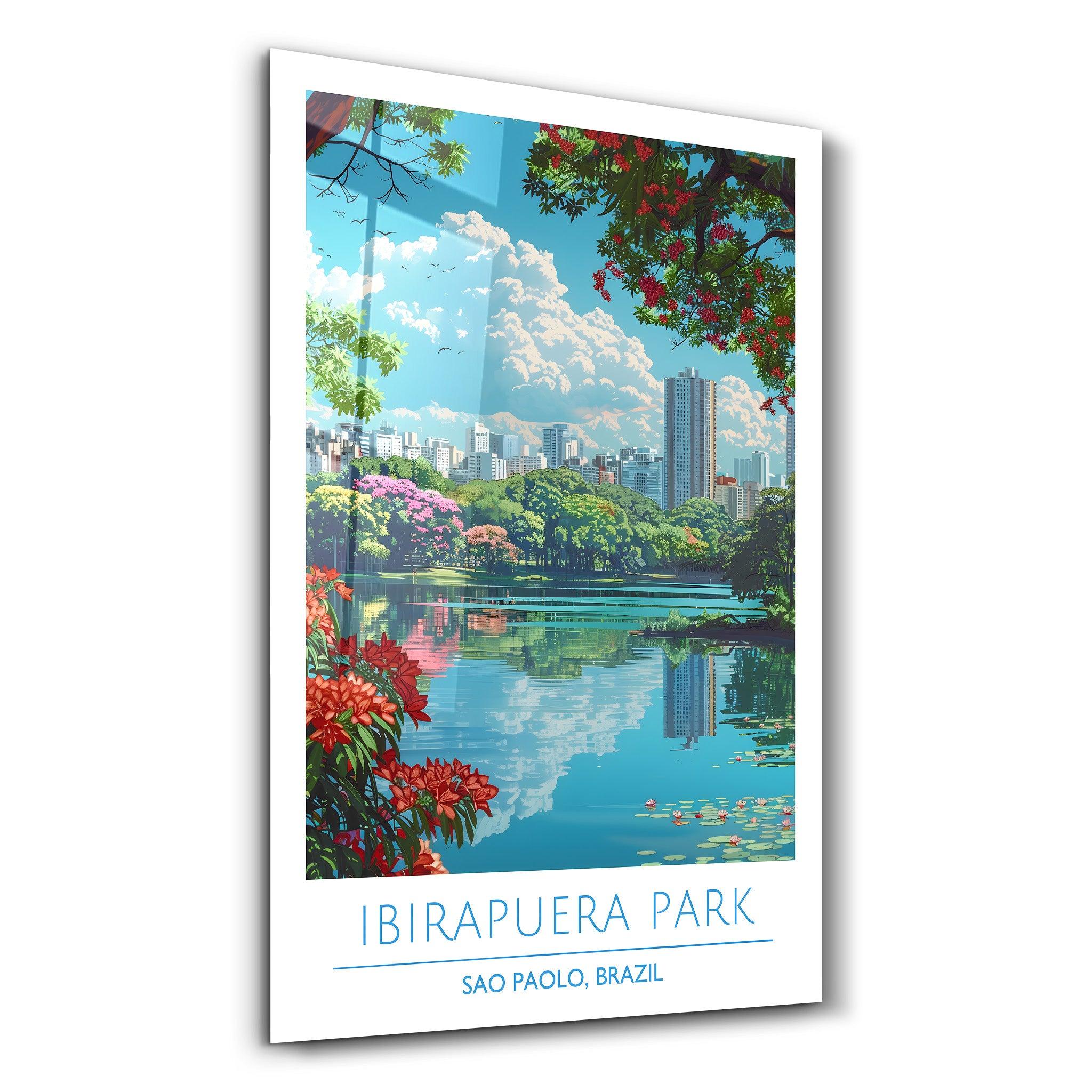 Ibirapuera Park-Sao Paolo Brazil-Travel Posters | Glass Wall Art - Artdesigna