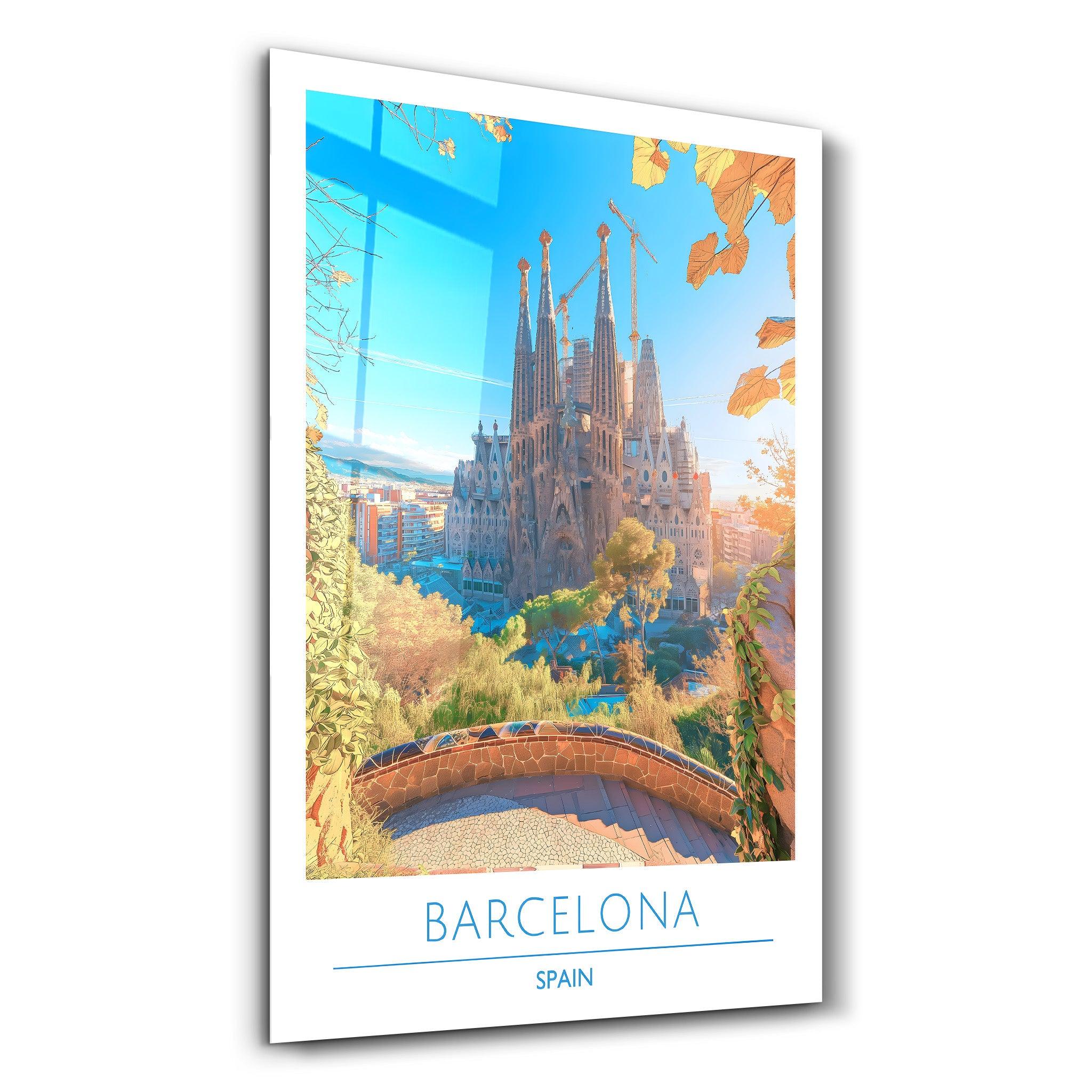 Barcelona Spain-Travel Posters | Glass Wall Art - Artdesigna