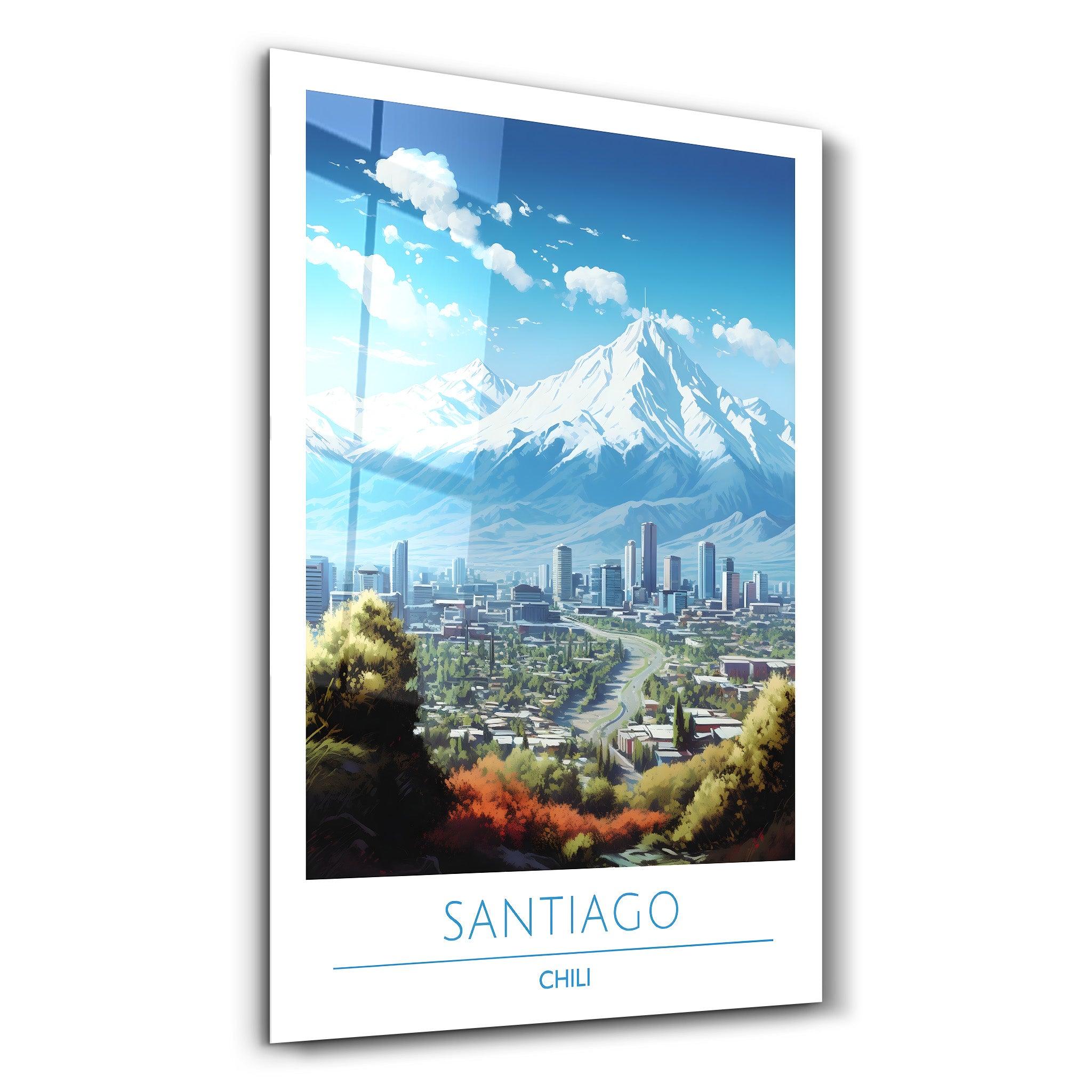 Santiago Chili-Travel Posters | Glass Wall Art - Artdesigna