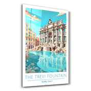 The Trevi Fountain-Rome Italy-Travel Posters | Glass Wall Art - Artdesigna