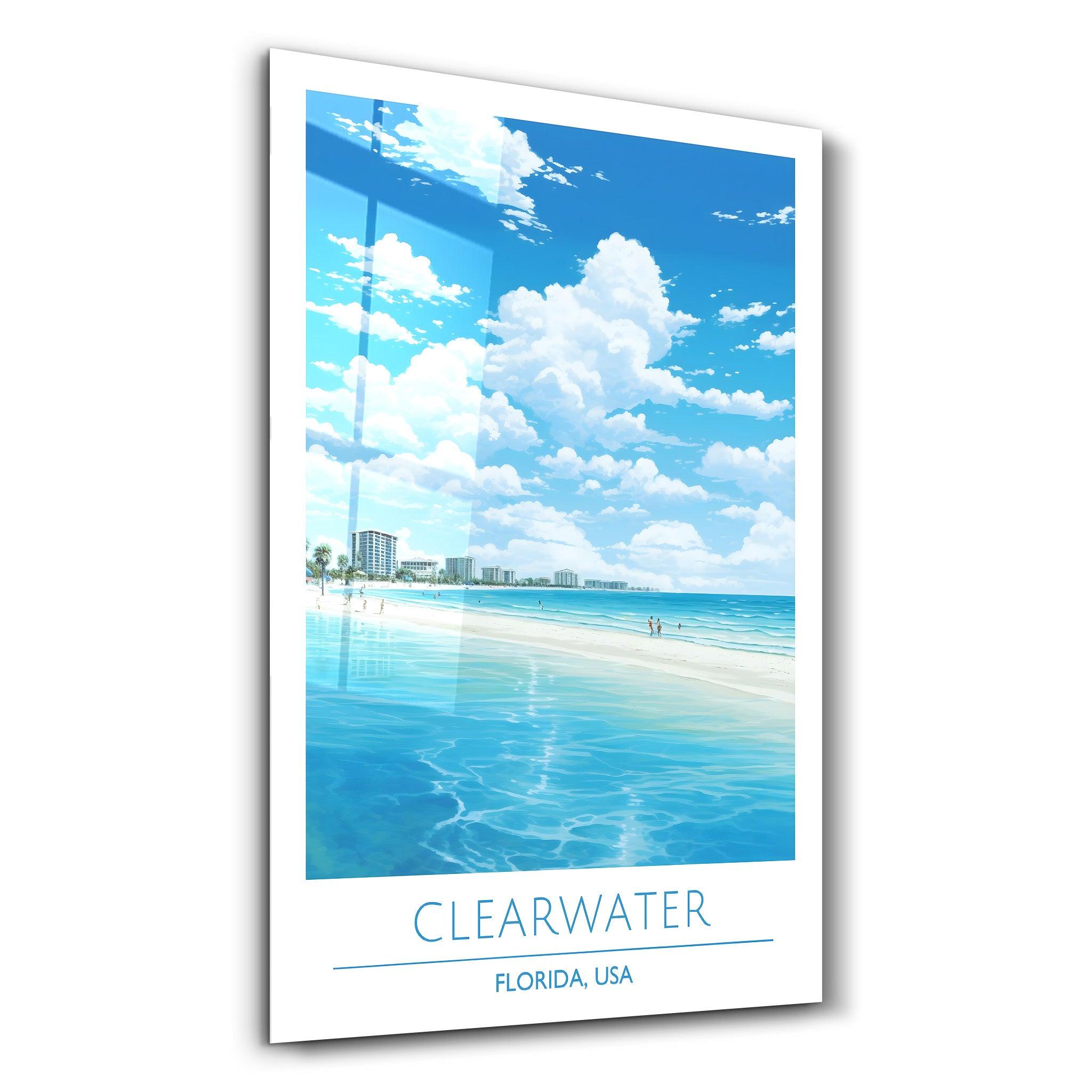 Clearwater-Florida USA-Travel Posters | Glass Wall Art - Artdesigna