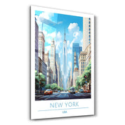 New York USA-Travel Posters | Glass Wall Art - Artdesigna