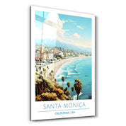 Santa Monica-California USA-Travel Posters | Glass Wall Art - Artdesigna