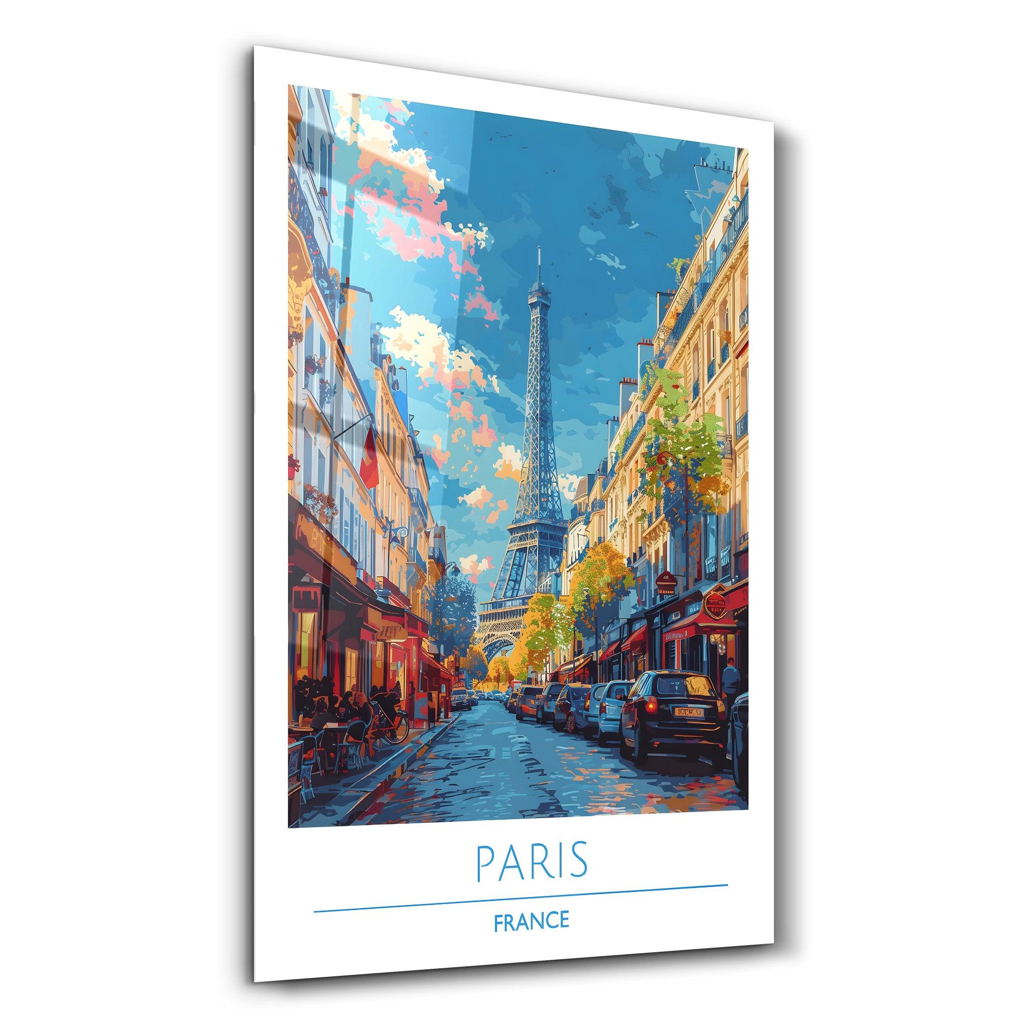 Paris France 1-Travel Posters | Glass Wall Art - Artdesigna