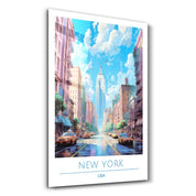 New York USA 2-Travel Posters | Glass Wall Art - Artdesigna