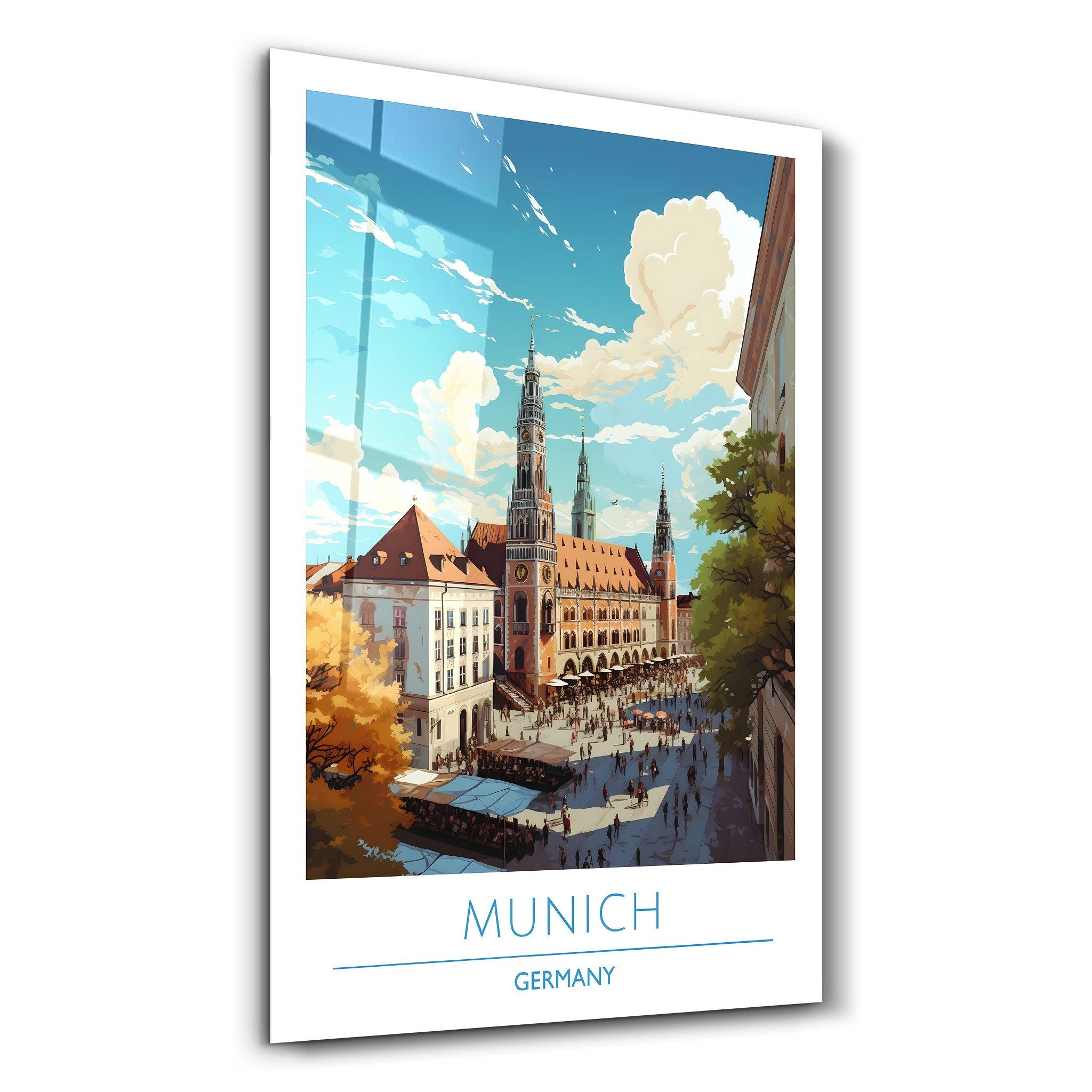 Munich Germany-Travel Posters | Glass Wall Art - Artdesigna