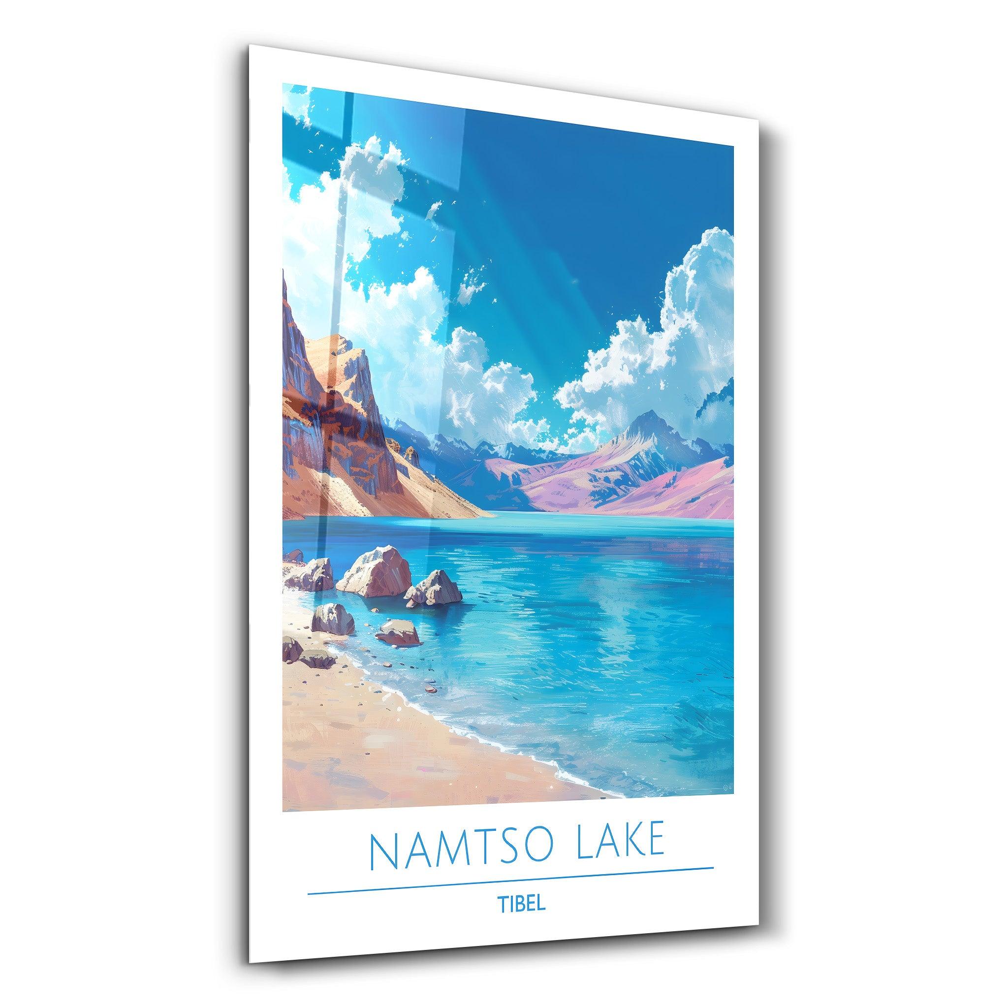 Namtso Lake Tibel-Travel Posters | Glass Wall Art - Artdesigna