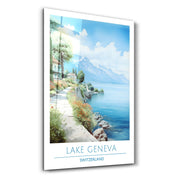 Lake Geneva Switzerland-Travel Posters | Glass Wall Art - Artdesigna