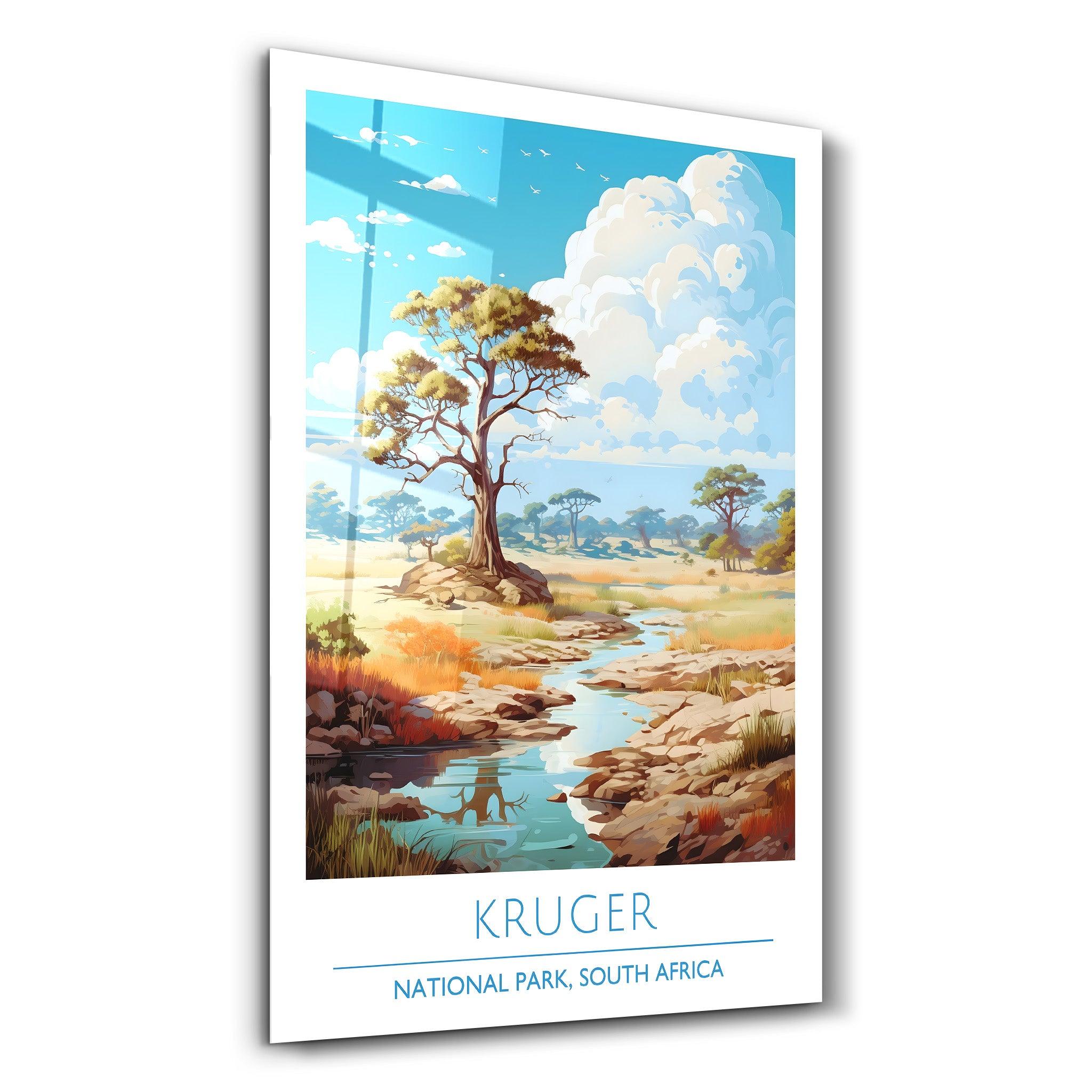 Kruger-National Park South Africa-Travel Posters | Glass Wall Art - Artdesigna