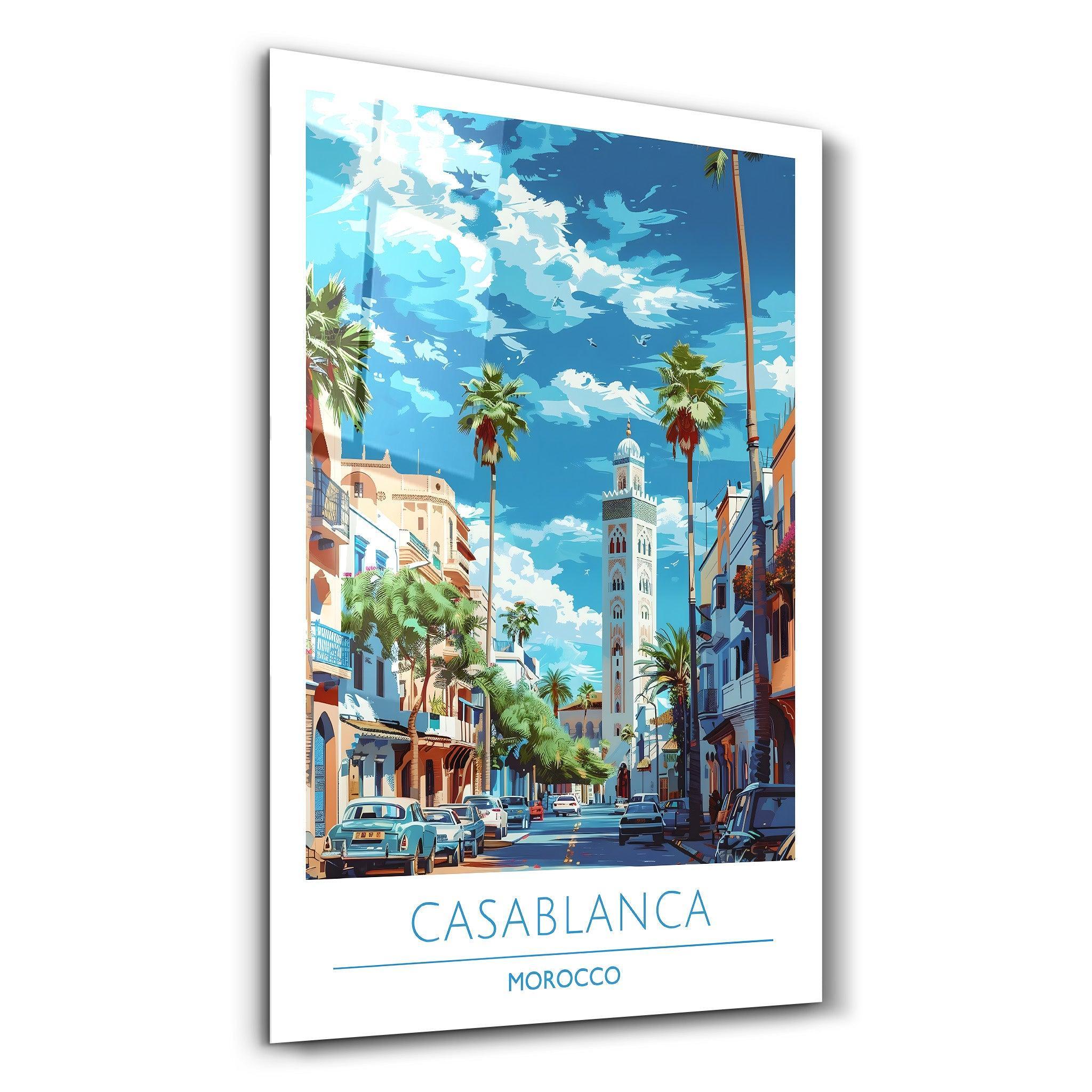 Casablanca Morocco 1-Travel Posters | Glass Wall Art - Artdesigna