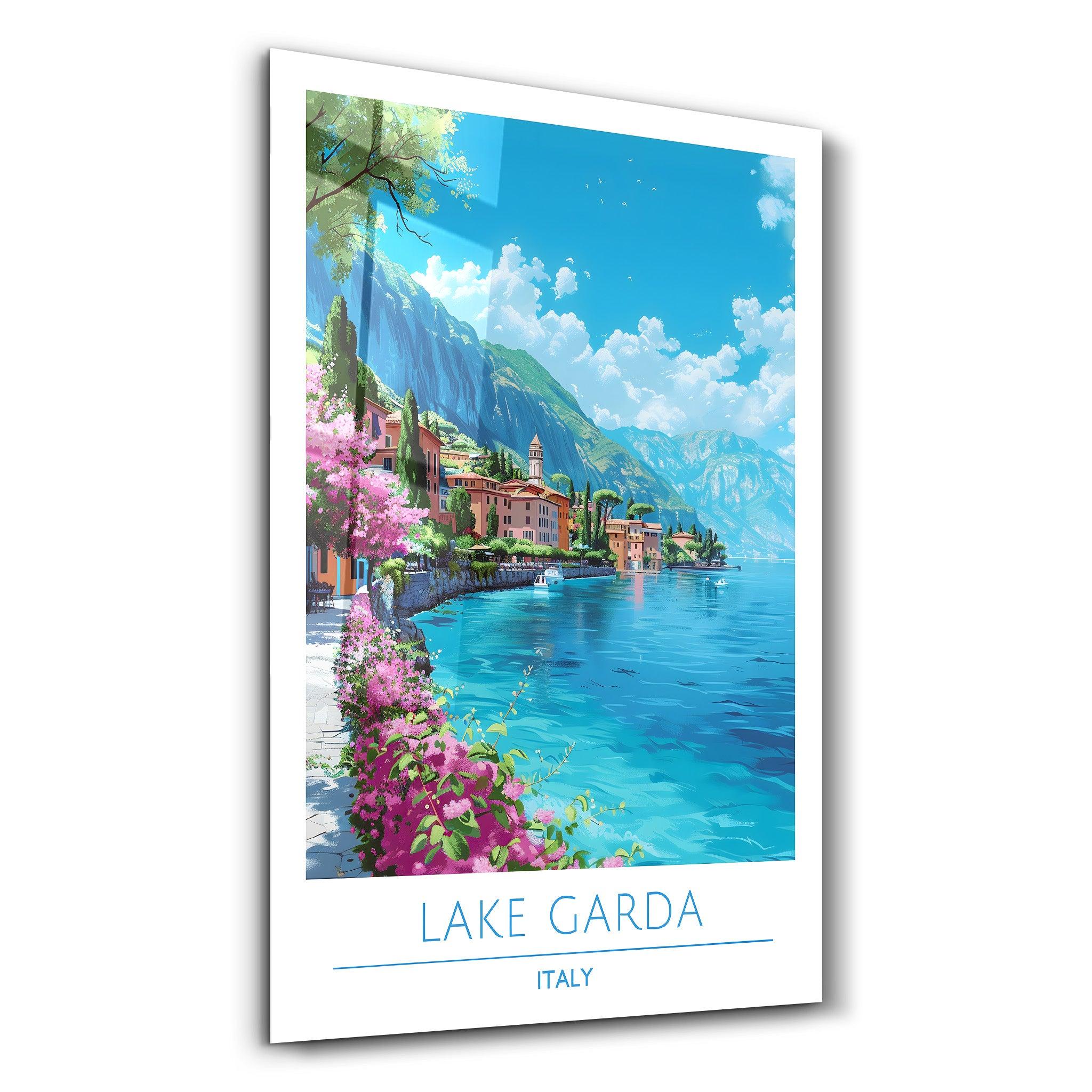 Lake Garda Italy-Travel Posters | Glass Wall Art - Artdesigna