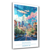 Denver-Colorado USA-Travel Posters | Glass Wall Art - Artdesigna