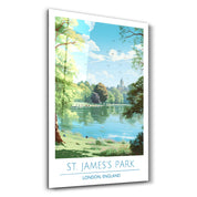 St. James Park- London England-Travel Posters | Glass Wall Art - Artdesigna