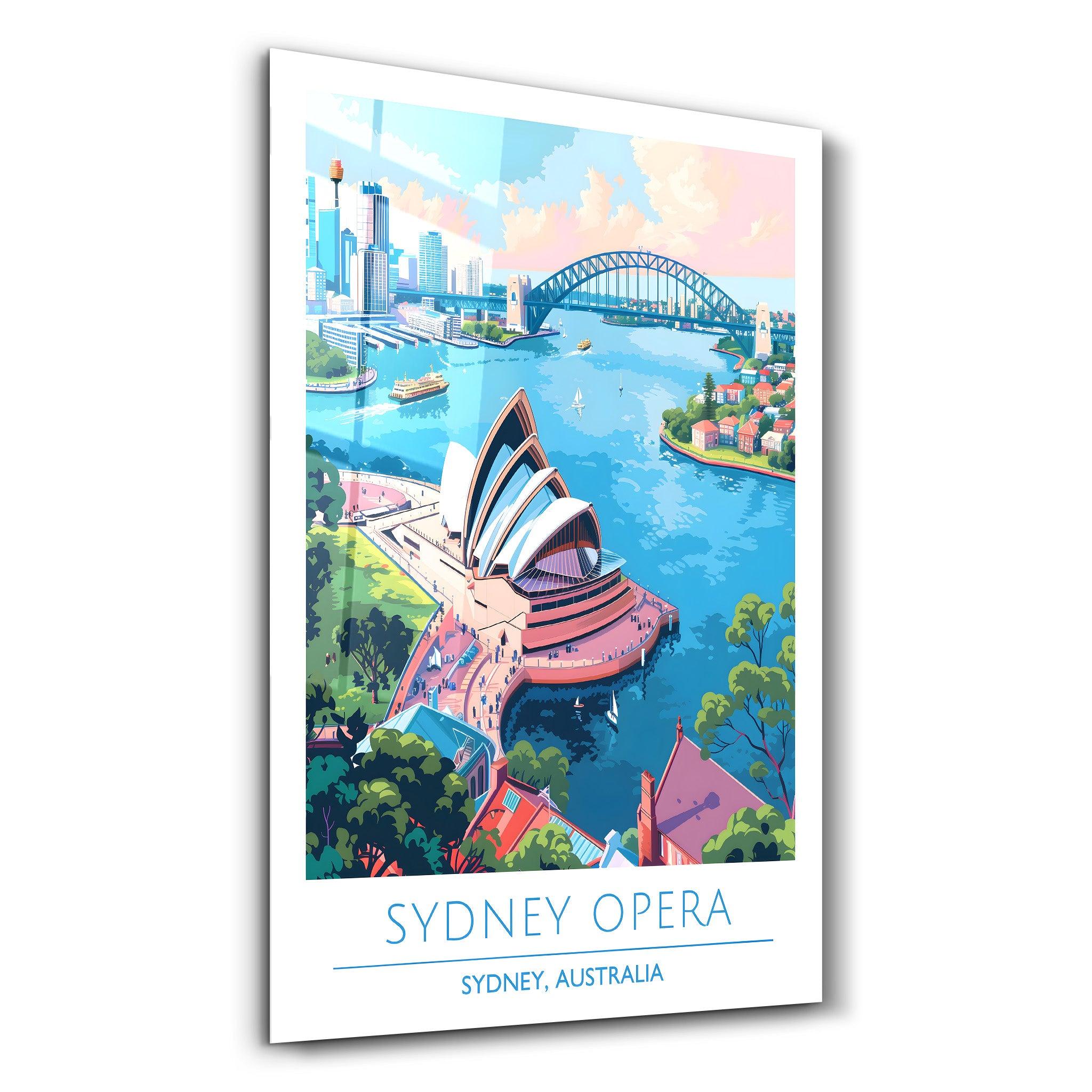 Sydney Opera Australia 2-Travel Posters | Glass Wall Art - Artdesigna