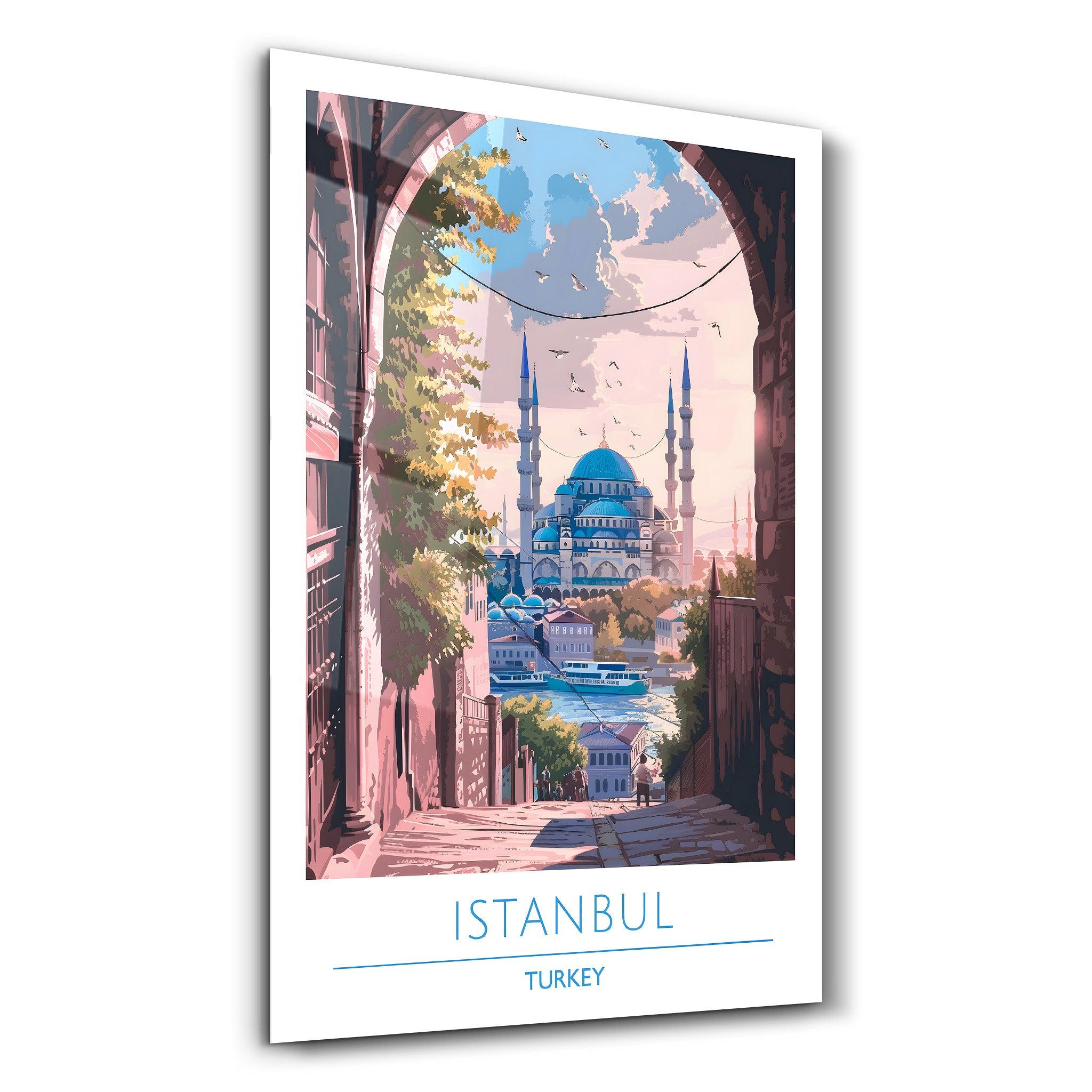 Istanbul Turkey 2-Travel Posters | Glass Wall Art - Artdesigna