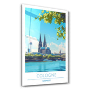 Cologne Germany 2-Travel Posters | Glass Wall Art - Artdesigna