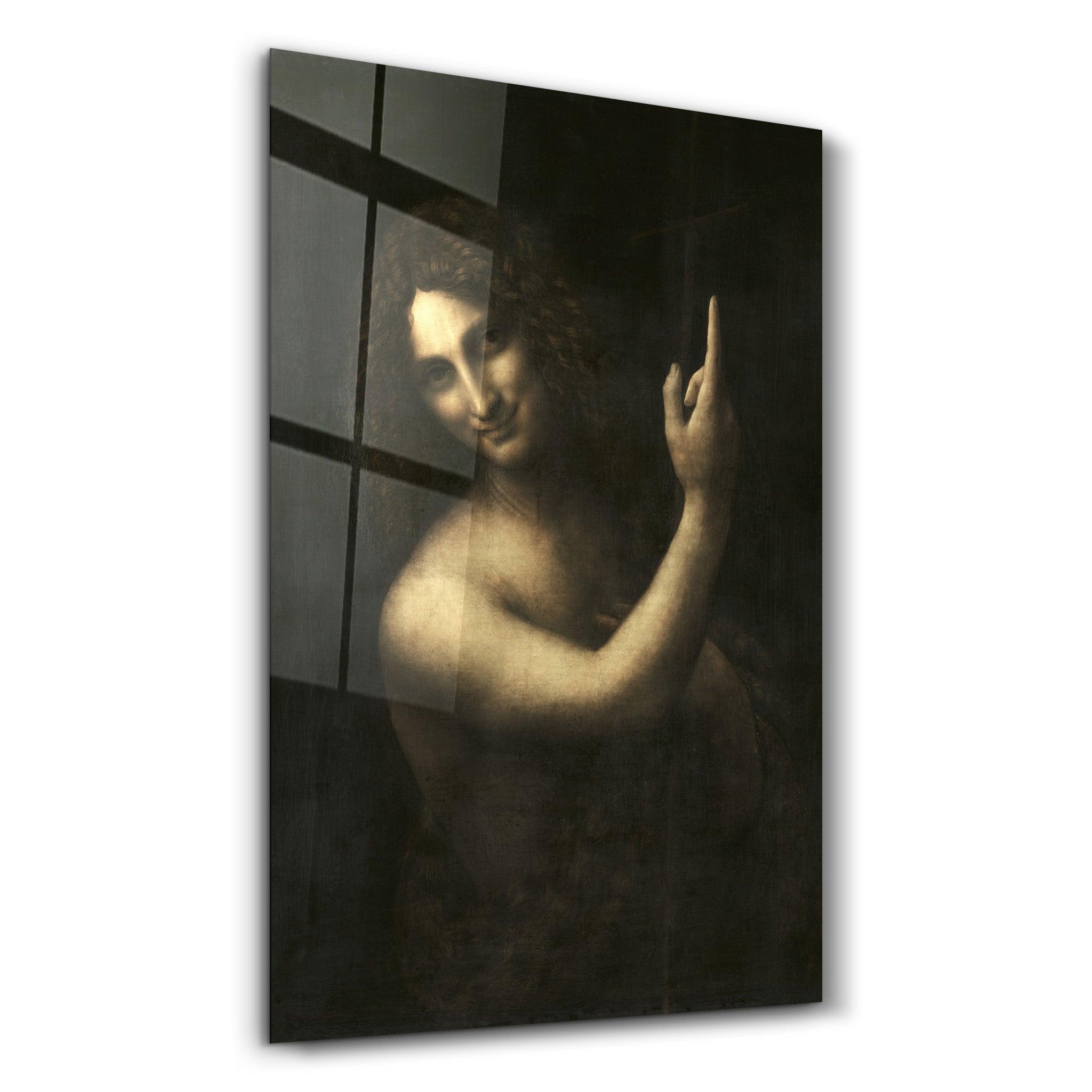 Leonardo da Vinci's Saint John the Baptist (1513-1516) | Glass Wall Art - Artdesigna