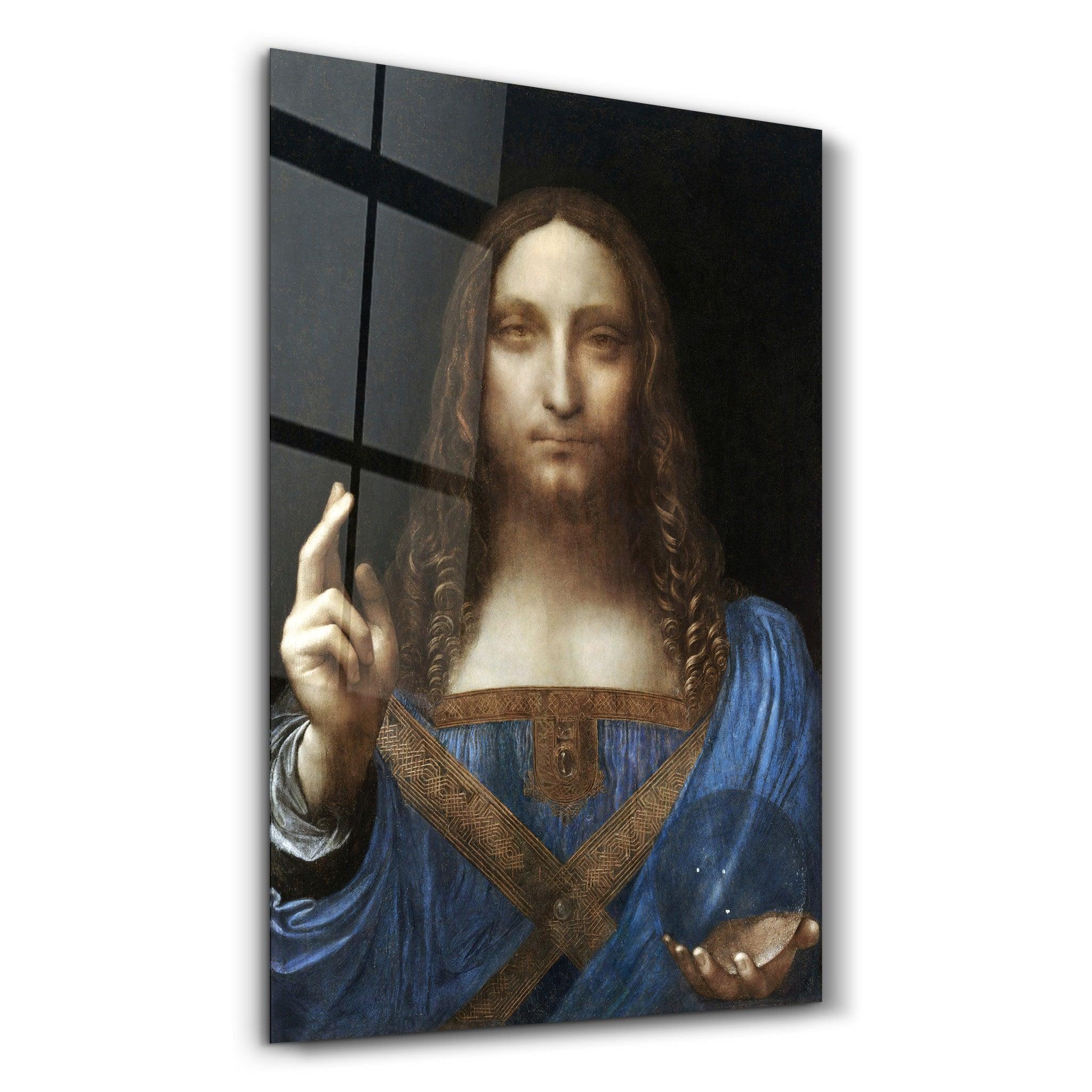 Leonardo da Vinci's Salvator Mundi (circa 1500) | Glass Wall Art - Artdesigna