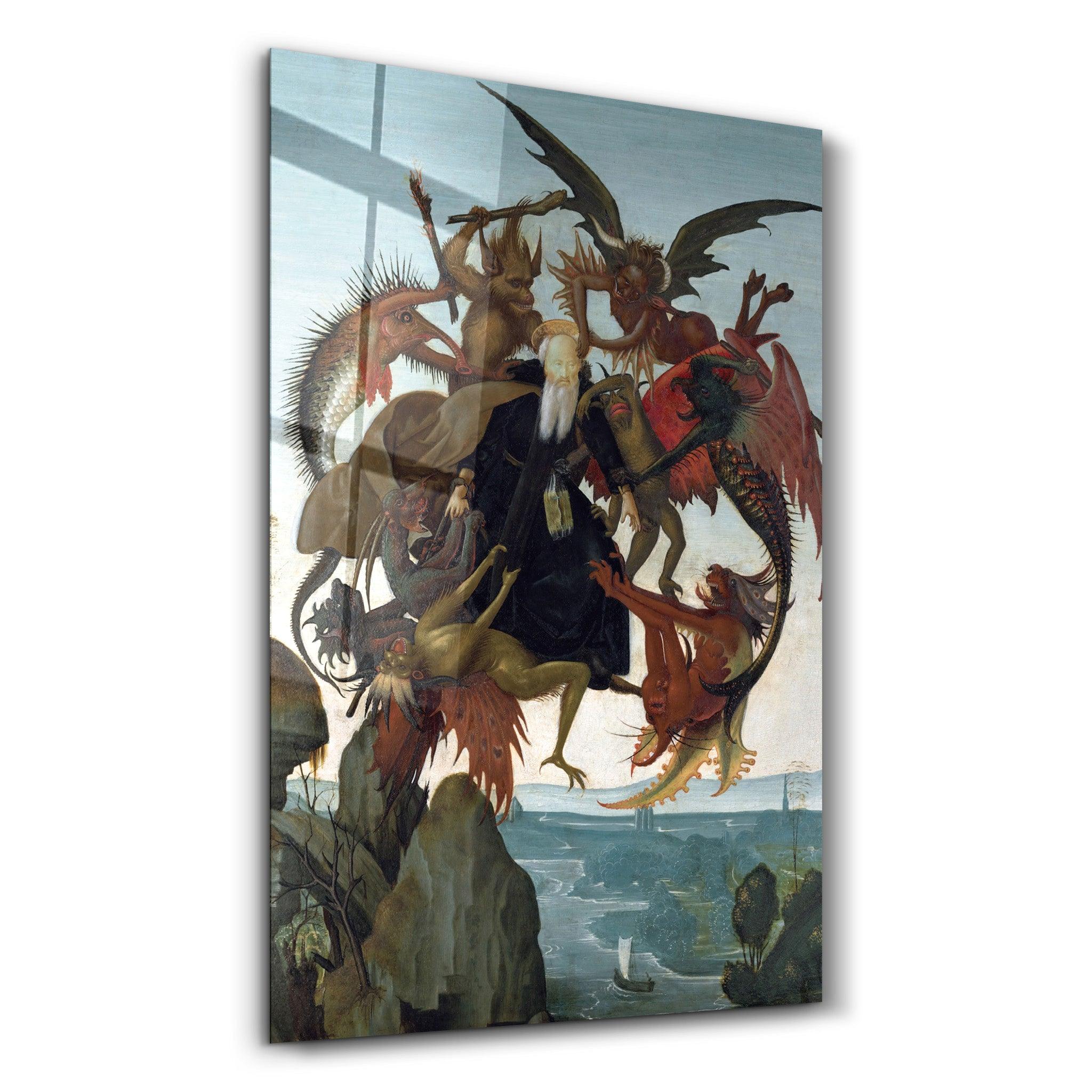 Michelangelo Buonarroti's The Torment of Saint Anthony (c. 1487–1488) | Glass Wall Art - Artdesigna