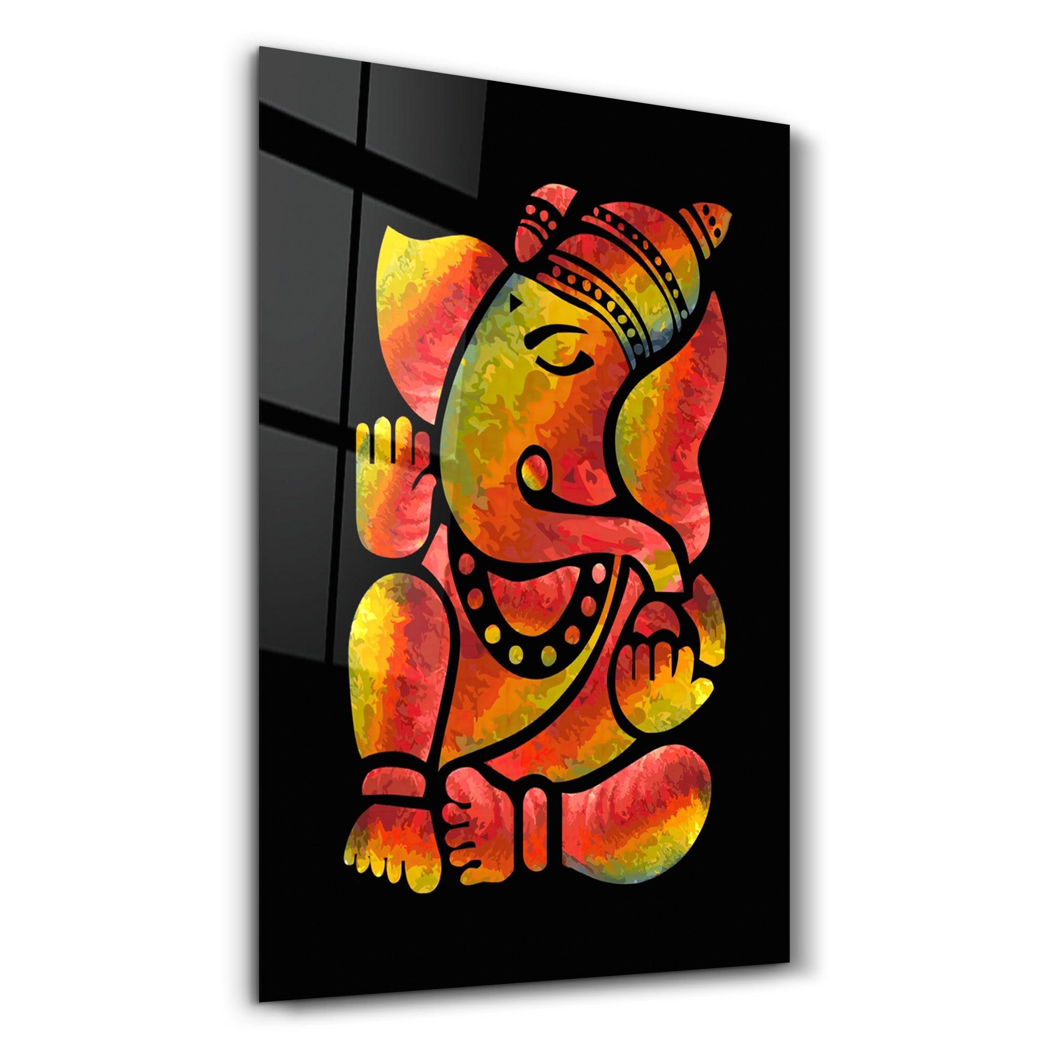 Ganesha | Glass Wall Art - Artdesigna