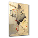 Lady Abstract Hand-drawn Image | Glass Wall Art