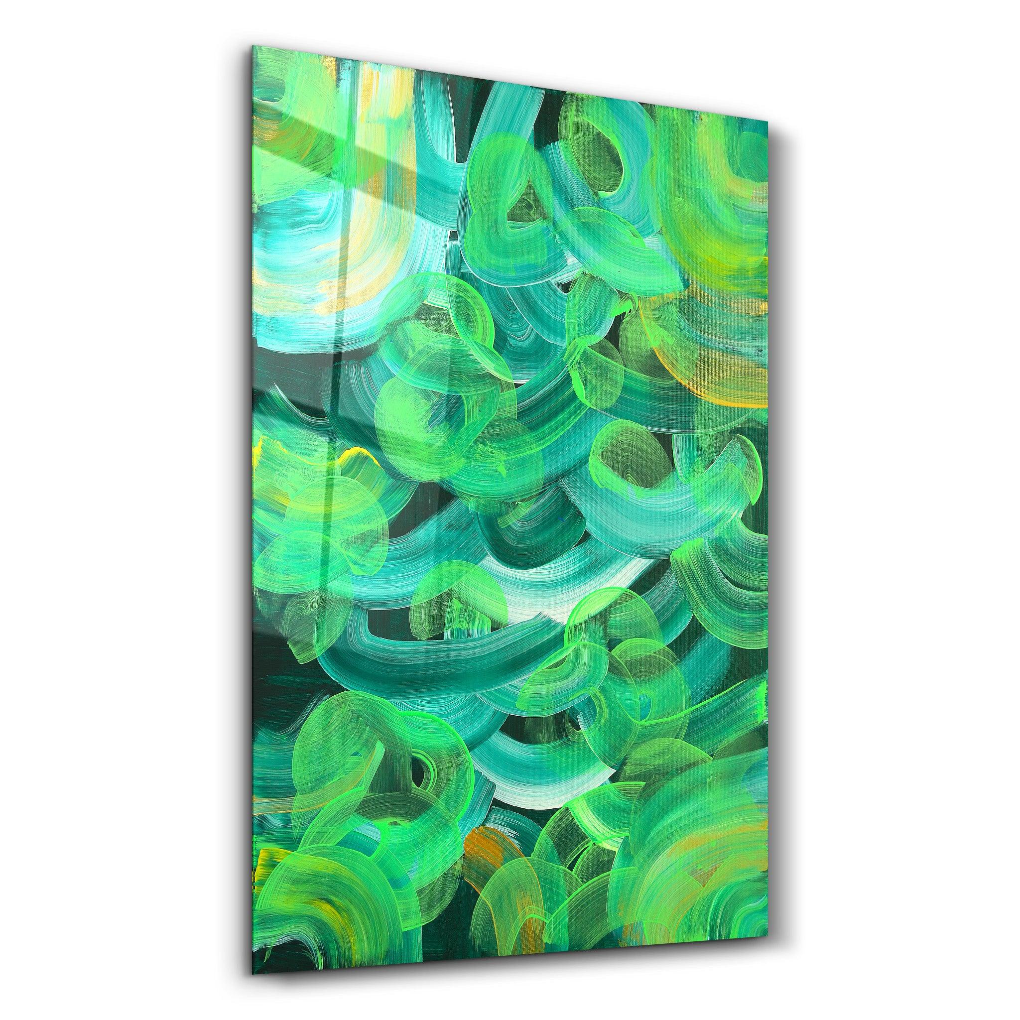 Greeny - Hand-drawn Image | Glass Wall Art - Artdesigna