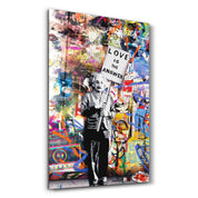 Banksy - Love Is The Answer | Glass Wall Art - Artdesigna