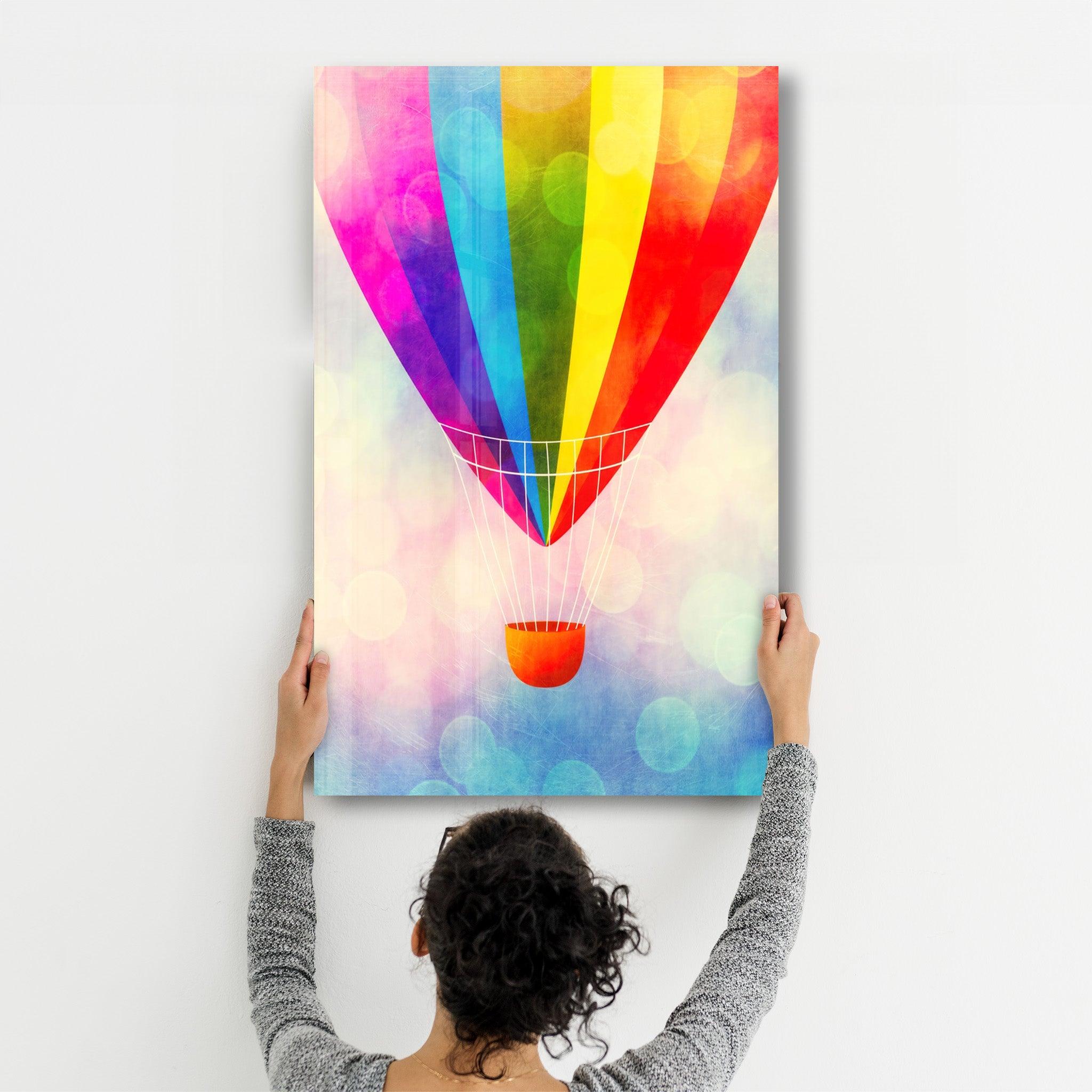 The Air Balloon | Glass Wall Art - Artdesigna