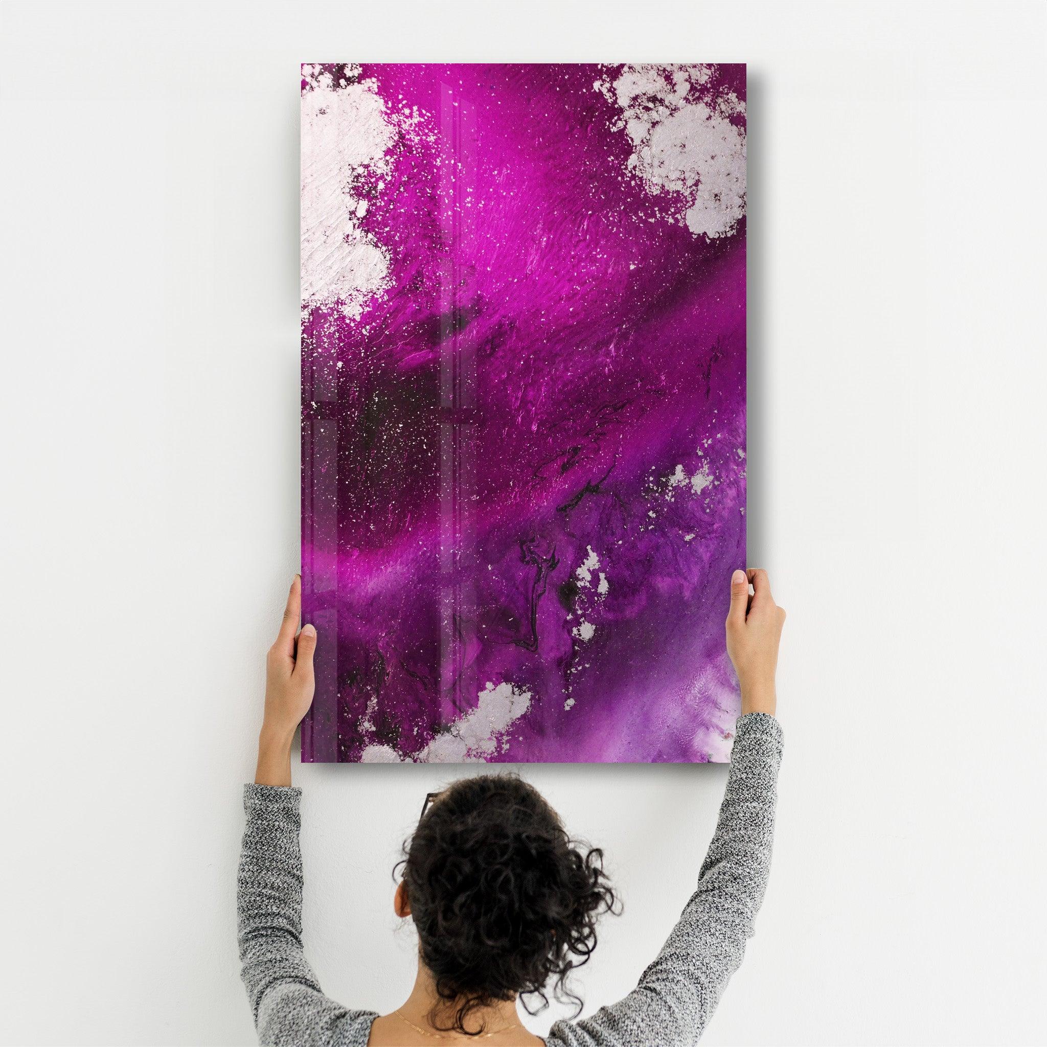 Bird's Eye In Purple V3 | Glass Wall Art - Artdesigna