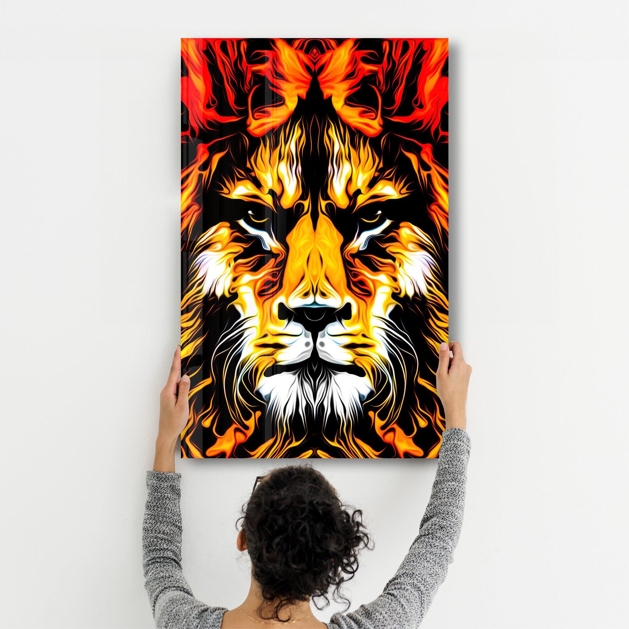 The Big Cat | Glass Wall Art - Artdesigna