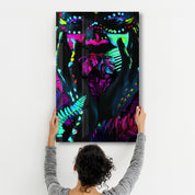 Neon Face | GLASS WALL ART - Artdesigna