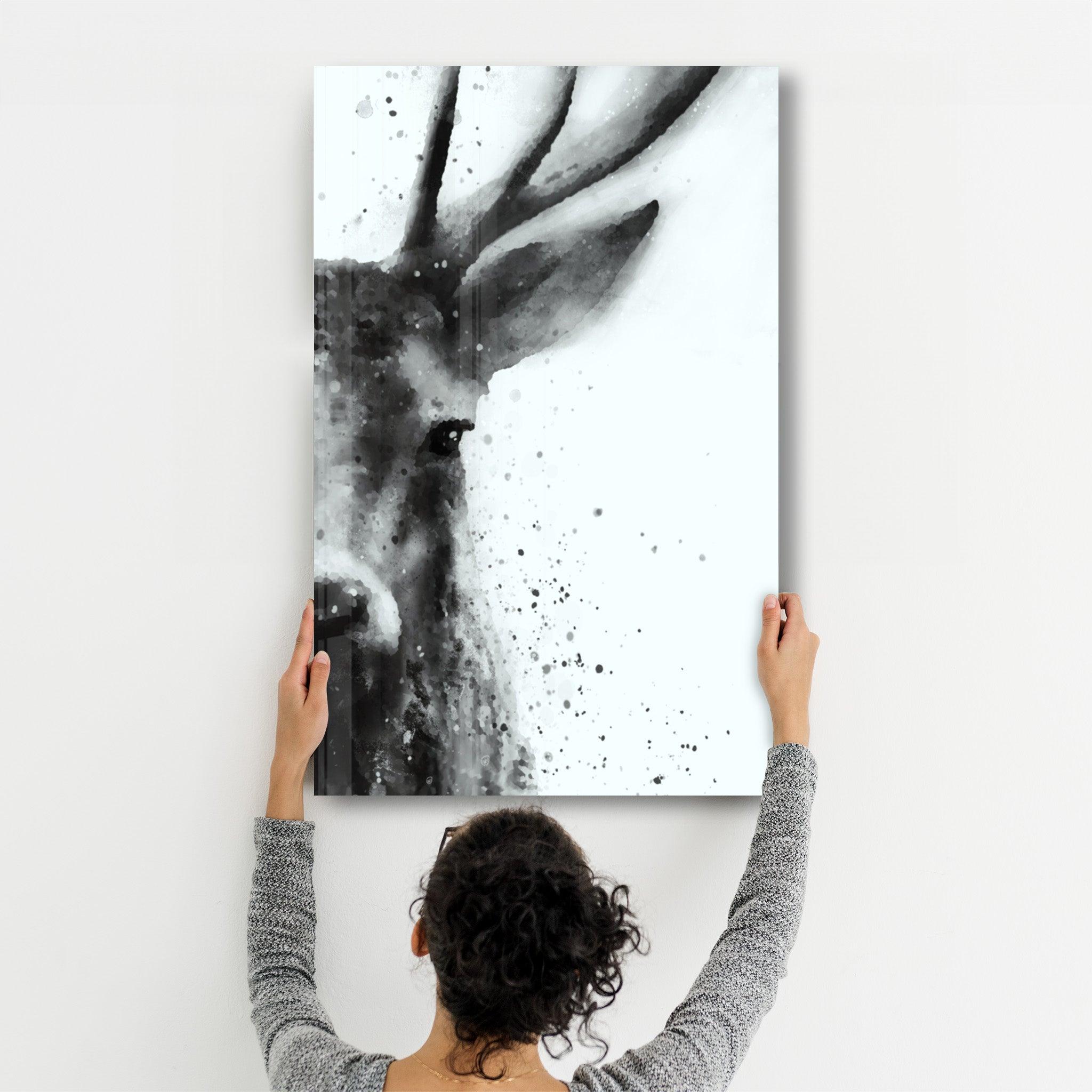 Deer | Glass Wall Art - Artdesigna