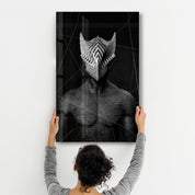 Abstract Masked Man V1 | Glass Wall Art - Artdesigna