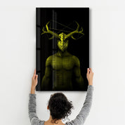 Abstract Masked Man V9 | Glass Wall Art - Artdesigna