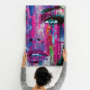 Woman Face | Glass Wall Art - Artdesigna